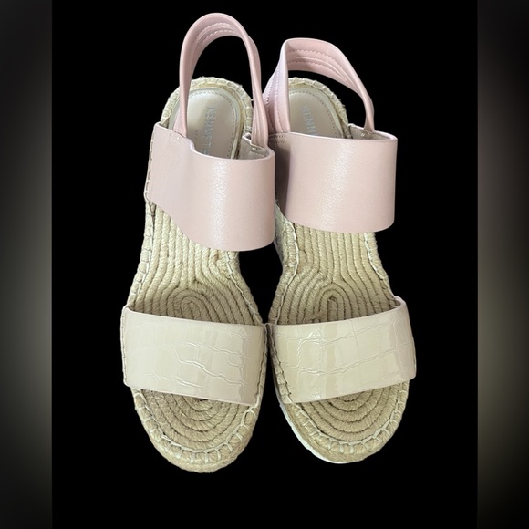 Kenneth Cole Olivia Woman’s Espadrille Wedge Pink and Cream Women's Sandals - Picture 1 of 8